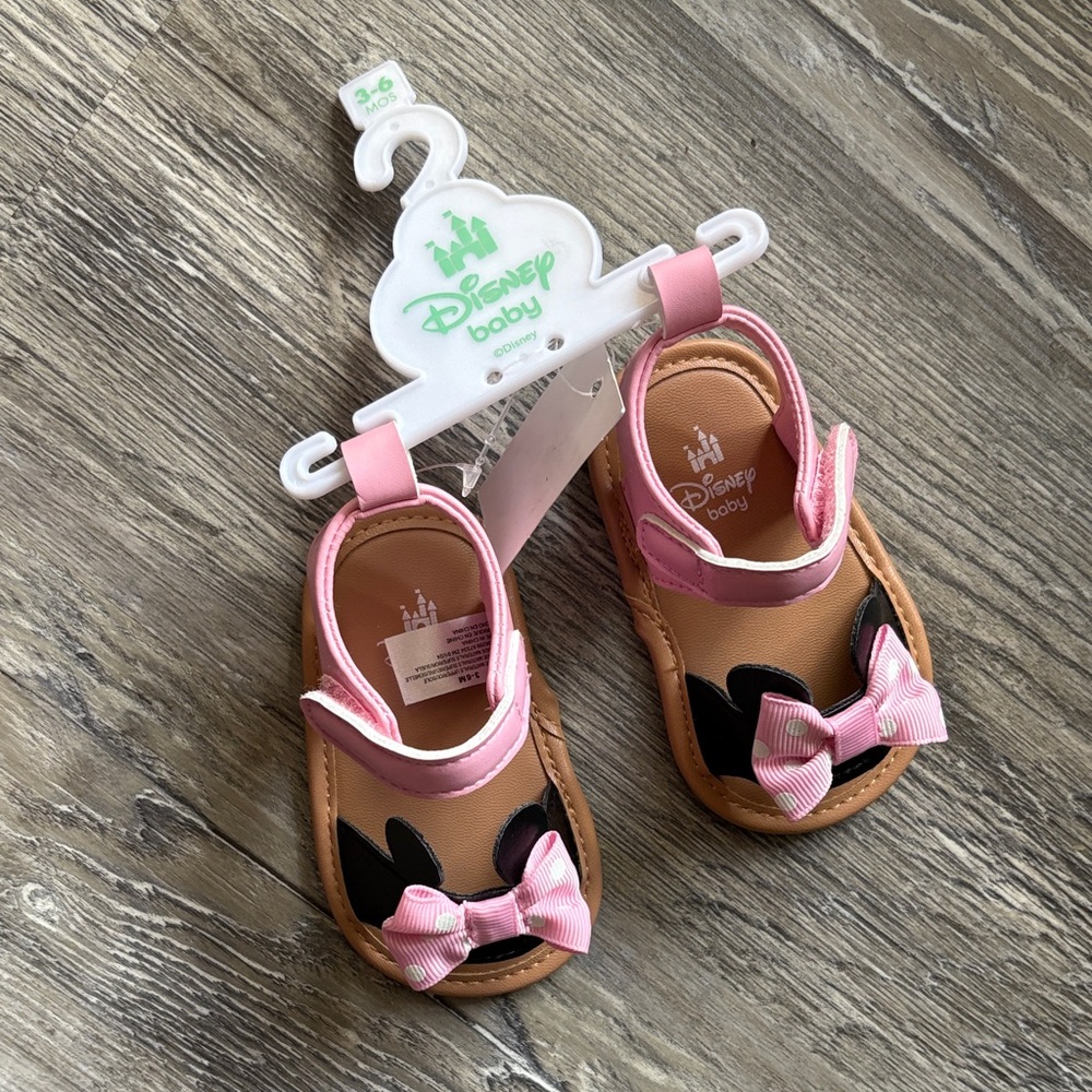 Disney Baby Pink and Tan Walker Shoes